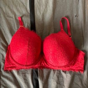 Aerie red lace push-up bra size 36DDD